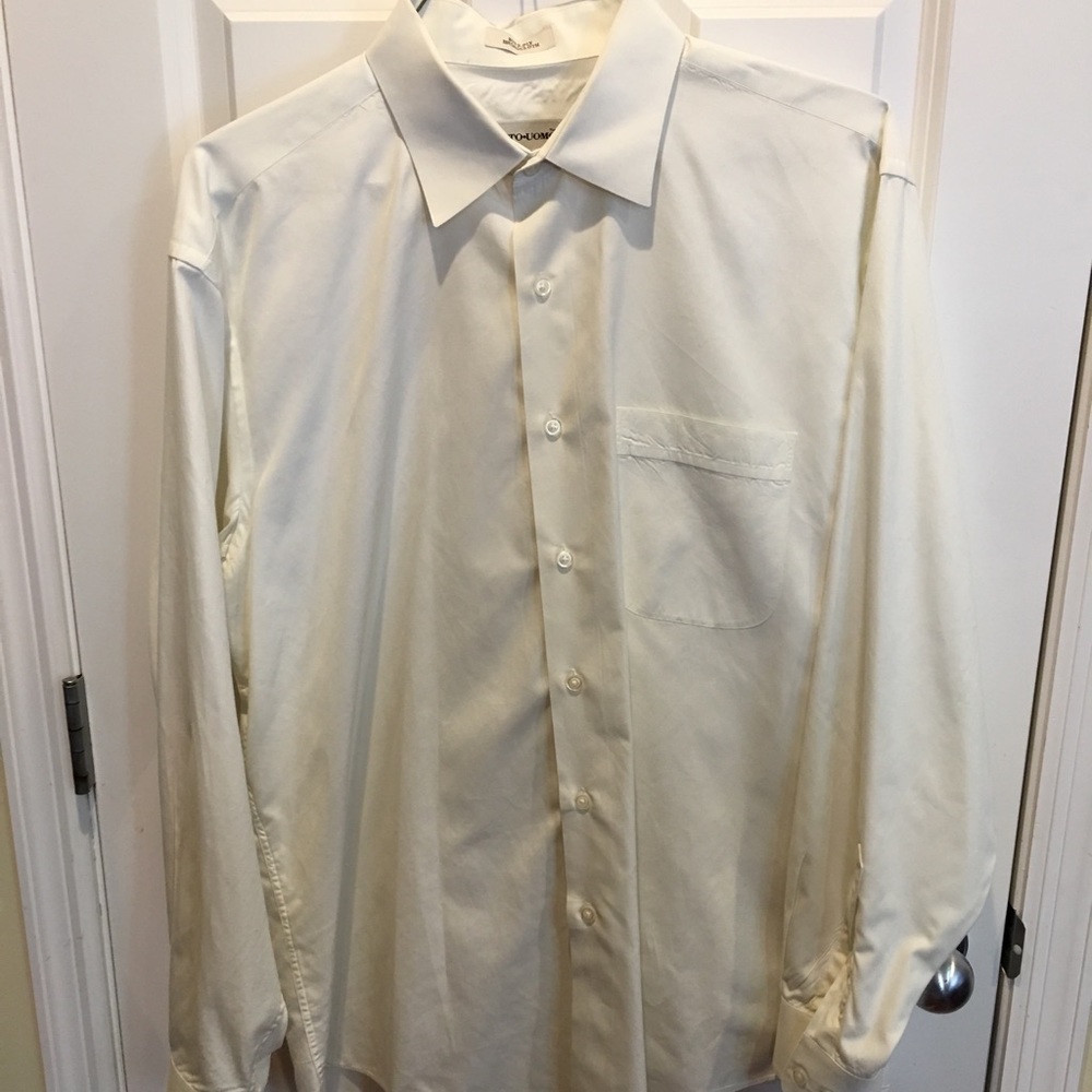 Pronto Uomo off white long sleeve dress shirt